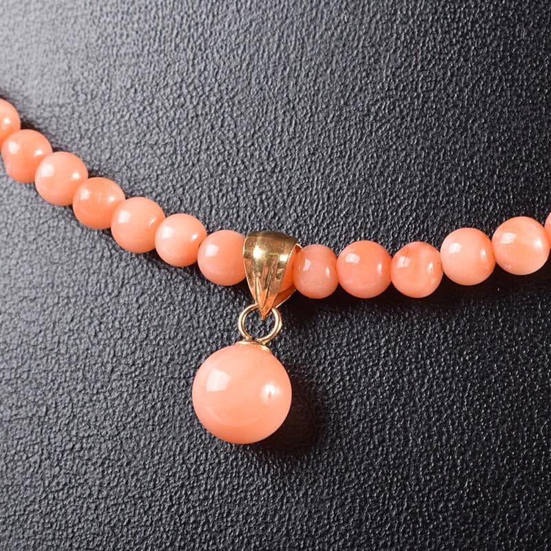 珊瑚　サンゴ　ネックレス　Ｋ18金具　箱付　D　4712