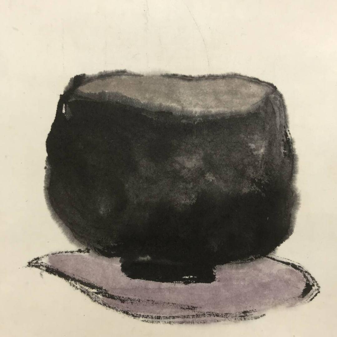 真作/藤井松山/楽茶/掛軸/名家伝来/AK-715