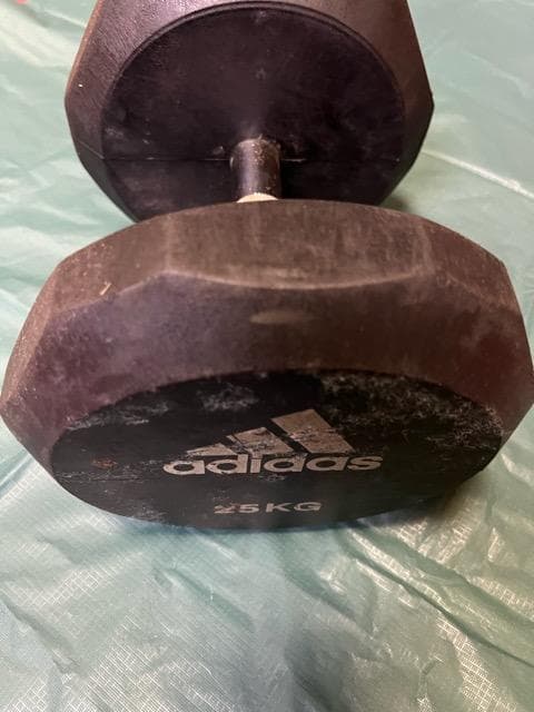 【美品】 ダンベル 25kg 2個セット アディダス 固定ダンベル セット1