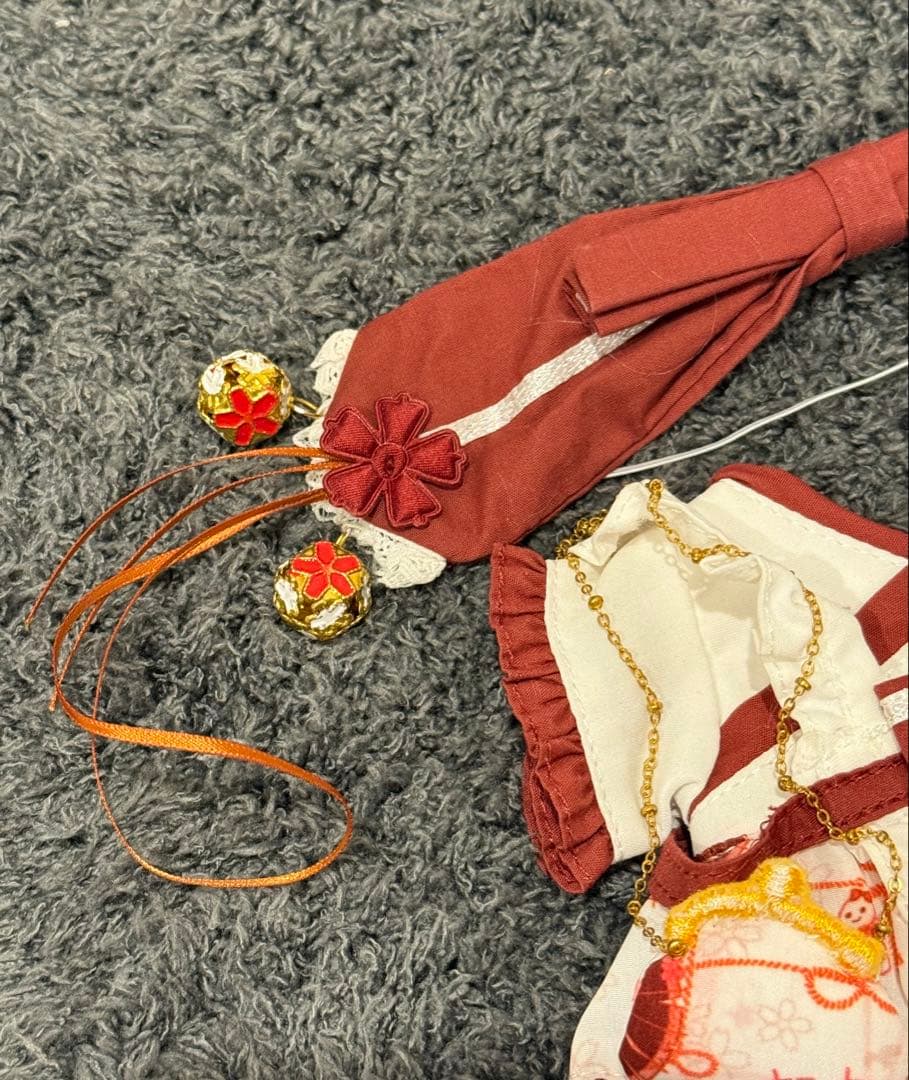 20cm完売レア限定和服リボンメイド風着せ替えぬいぐるみ服セット♪