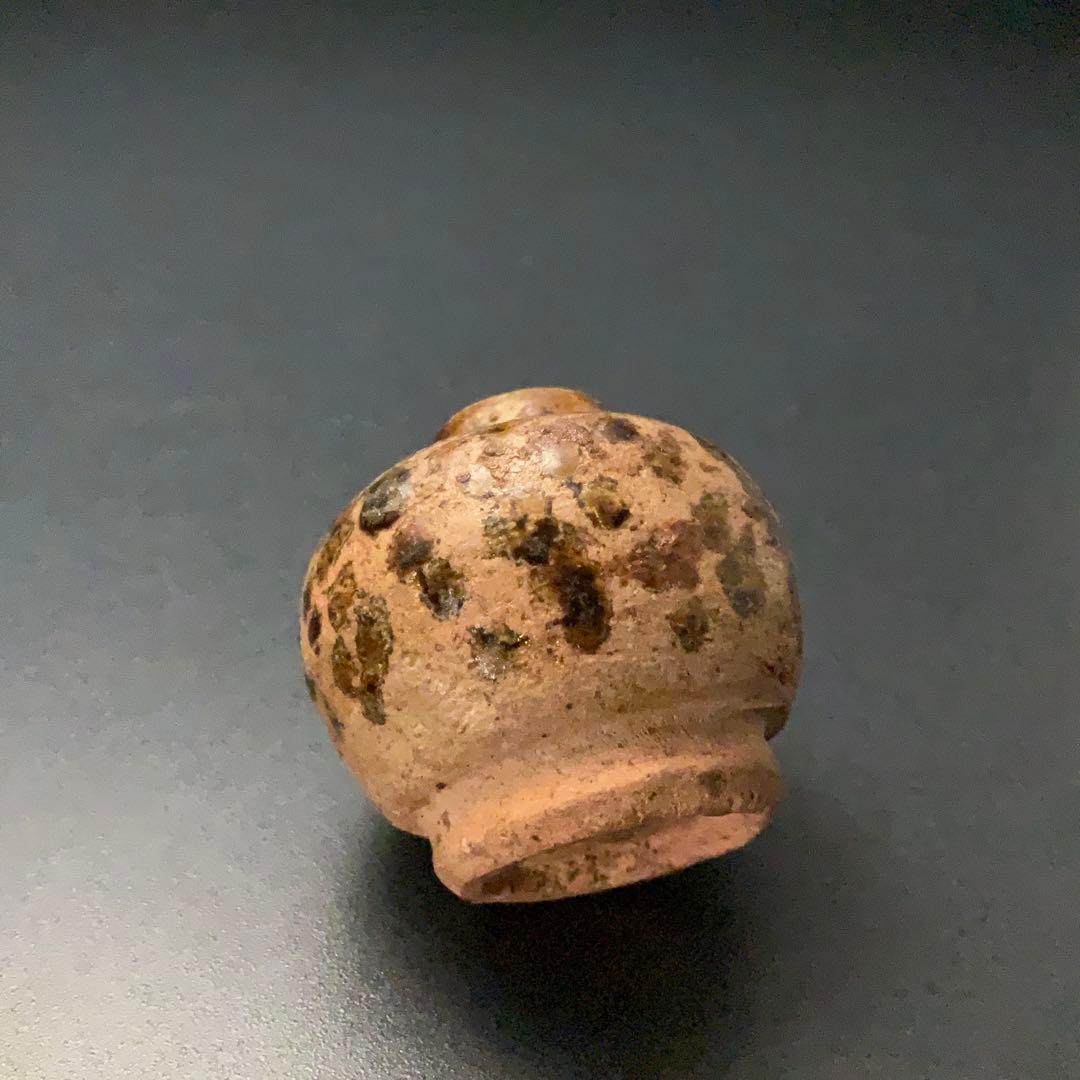 褐釉斑文小壺　タイ　スンコロク　骨董　R1397ダM