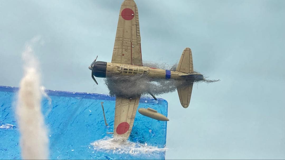 雷撃する九七艦攻　ジオラマ　レジン