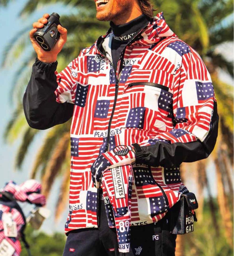 PEARLY GATES/パーリーゲイツ×komatsu撥水パーカ5(星条旗柄)