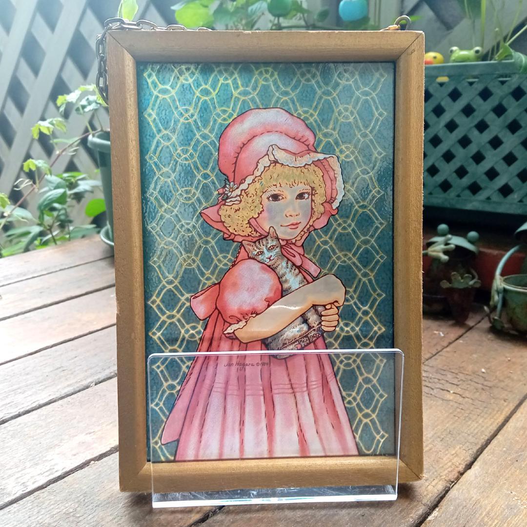 新品ジャン・ハガラ ステンドグラス 少女とお人形 ローレル グラスマスターズ社