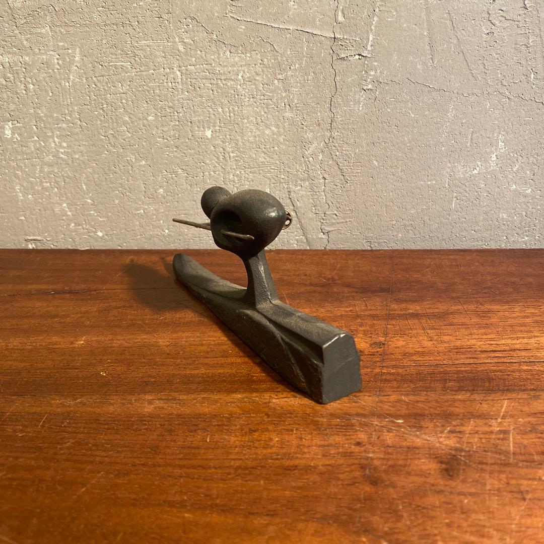 昭和レトロ スキーヤー ペーパーウェイト 鉄 アイアン 雑貨 文鎮 アンティーク