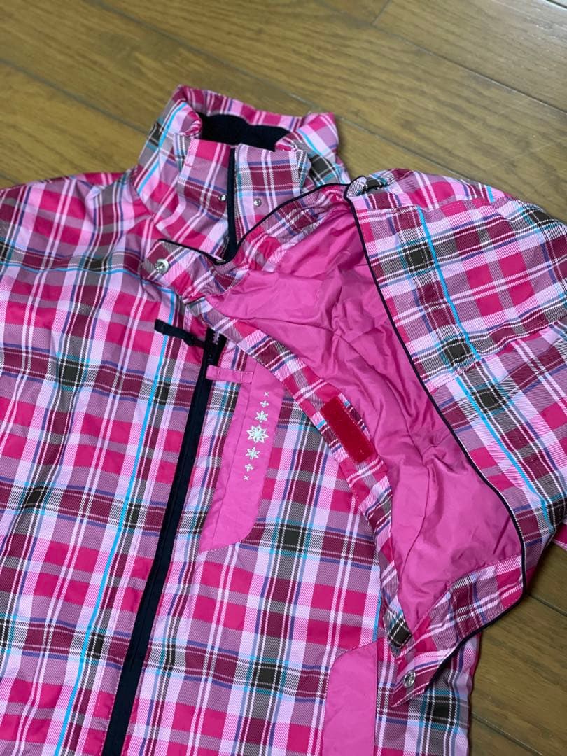 DESCENTE 11号 ピンク チェック スキーウェア