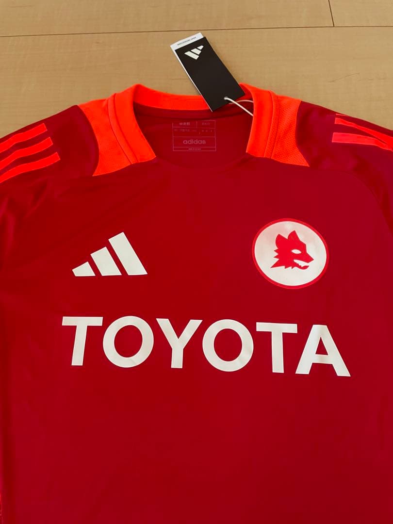 アディダスAsローマサッカー練習着Tiroトヨタ赤オレンジ半袖シャツセリエA