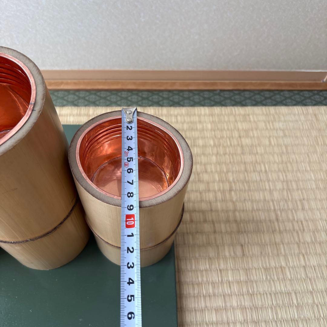 69 短三管筒　3本セット　竹製　華道　生花　格花　花器　水仙