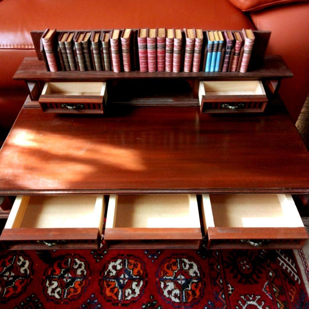 【一点もの】 高級 木製 西洋アンティーク ミニデスク　 引き出し付