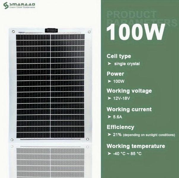 ⭐️ 100W 曲がる!! ソーラー 薄型MPPT対応 防水 車中泊対応