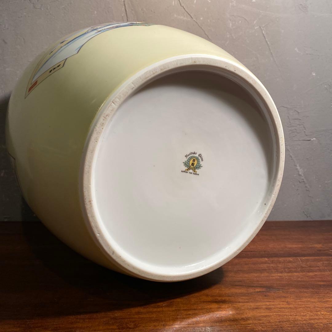 戦前 昭和初期 日陶 オールドノリタケ 浮世絵柄火鉢 手あぶり 歌川広重 骨董品