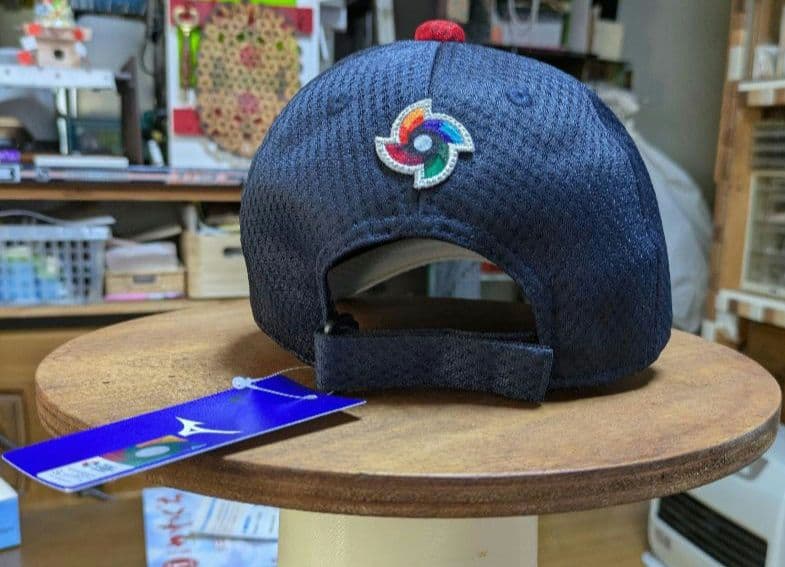 ネイビー メッシュキャップ J刺繍