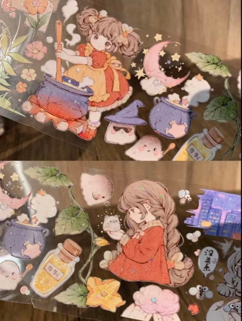 贝壳光 小猫鬼 7cm×10m 海外マスキングテープ　海外マステ　人物