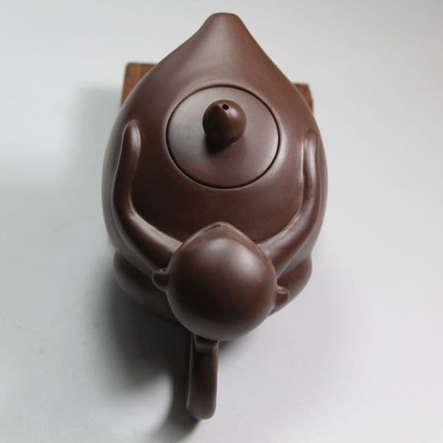 :中国宜興紫砂壷 霊猴献寿桃壺 急須 工芸品 美術品 置物