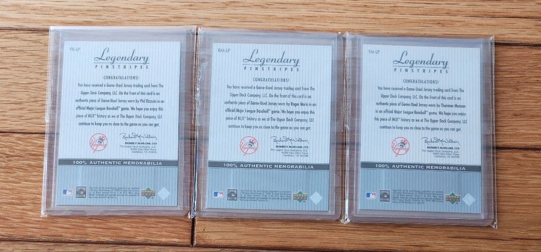 2000 UD YANKEES LEGENDS メモラビリア3枚組