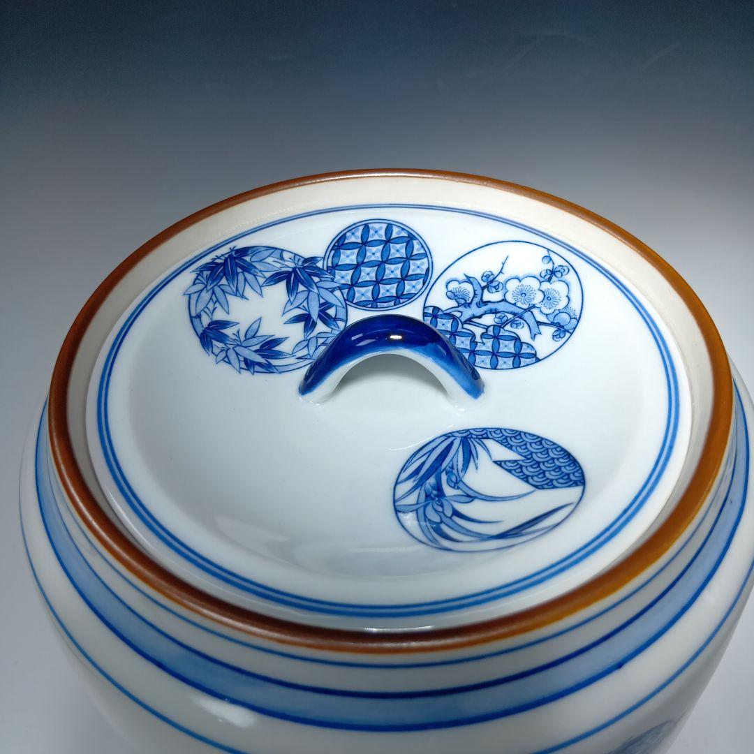 値下げ茶道具　千古窯　染付花丸文皆具一関　 共箱　美品