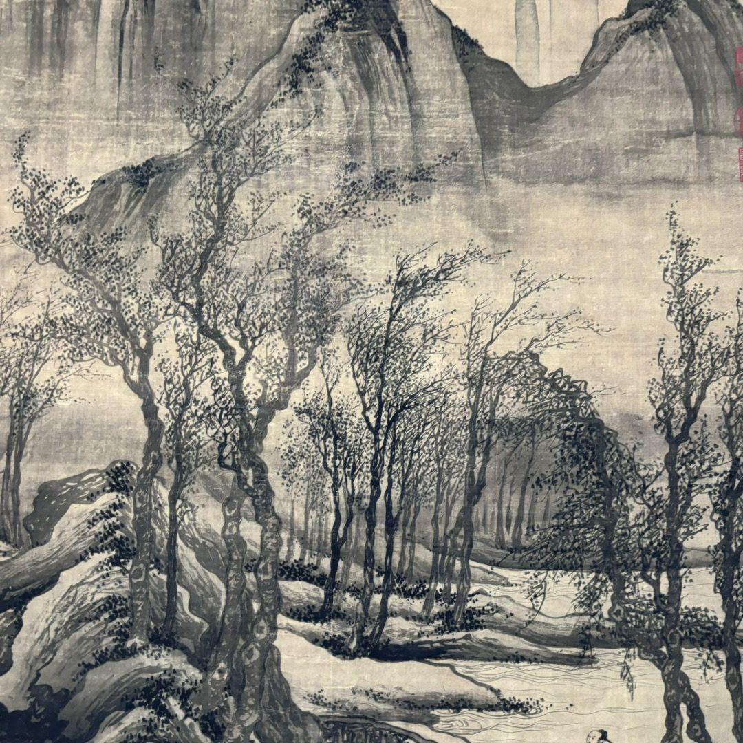 【特価】唐寅 松路風声 掛け軸 中堂｜中国山水画｜新中式・開運インテリア