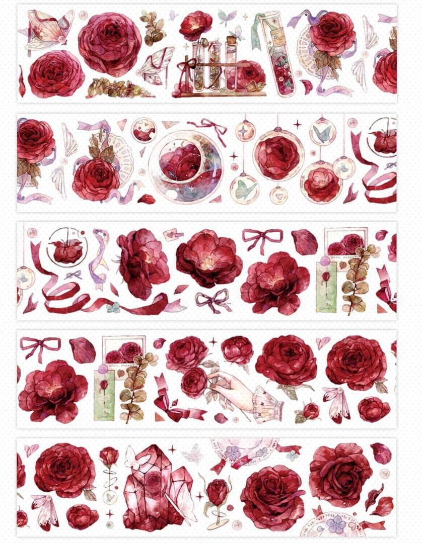 【2巻セット】Reborn 海外マステ バラ Rose 背景 PET 背景