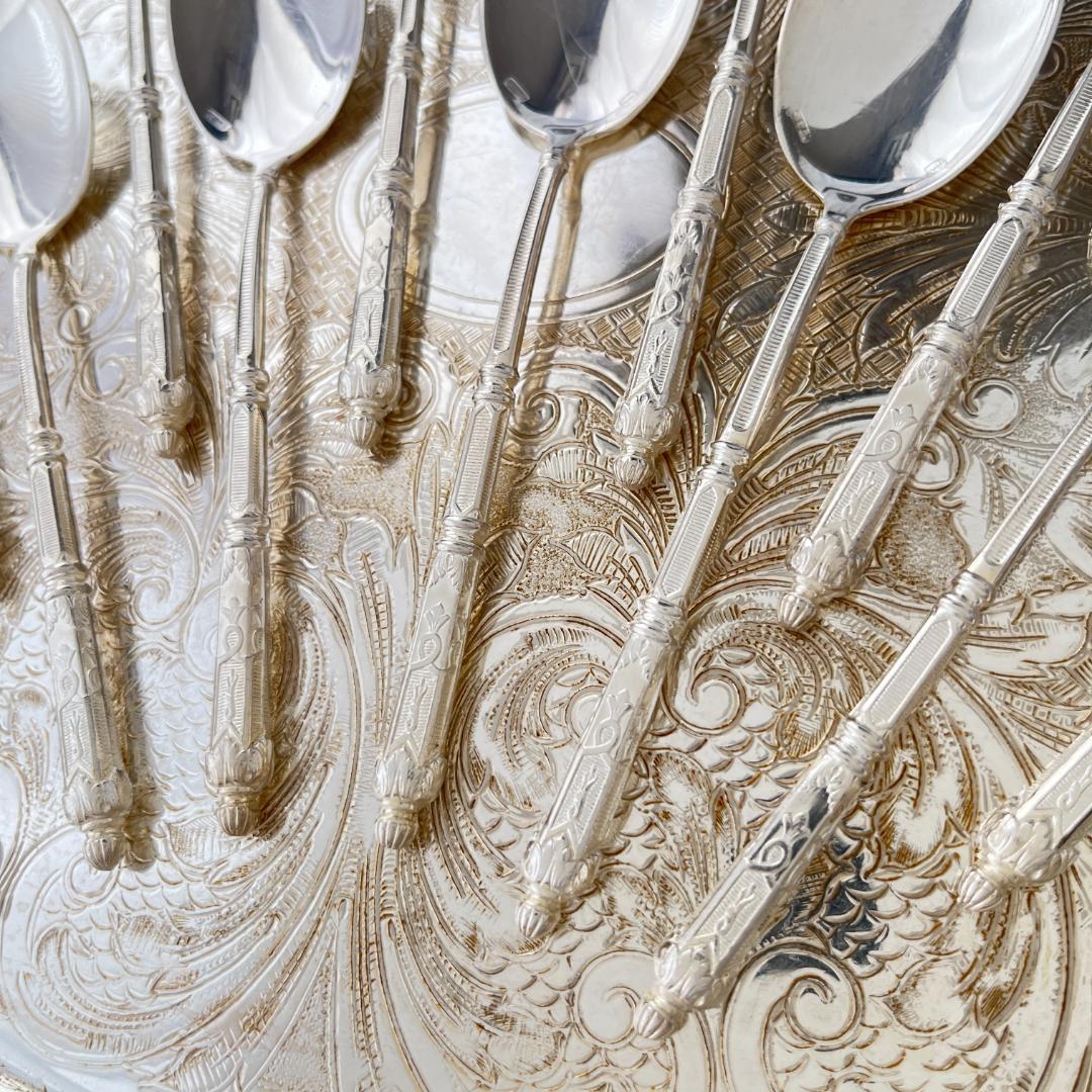 【SFAM】 ロシア様式のアイスクリームスプーン 12本組 仏蘭西 13.5cm