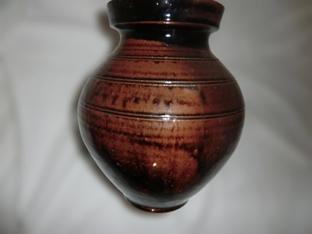 立杭焼　　市野弘之　　天目壺　　木箱入り