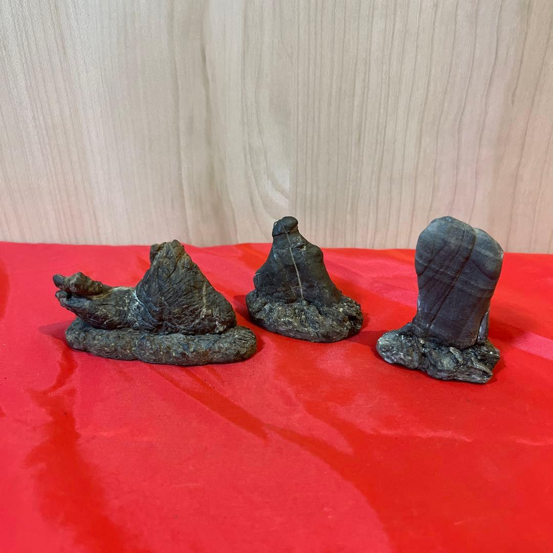 【和歌山古谷石3点セット】自然石 盆石　鑑賞石　置物　天然石