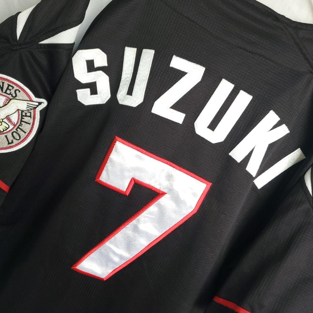 希少 DESCENTE 千葉ロッテマリーンズユ 鈴木大地 レプリカニフォーム黒