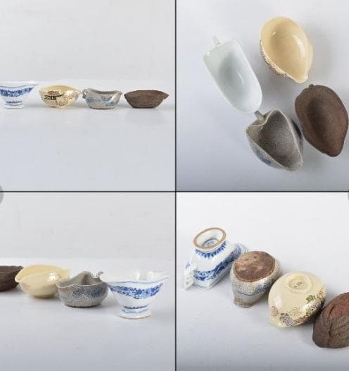 茶道具　京焼　薩摩焼など　湯冷まし　4点まとめて
