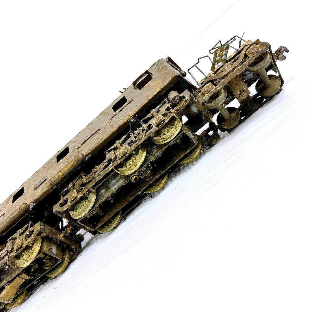 【希少】国鉄EF58 21号機 電気機関車模型／金属製・展示台＆架線柱付き