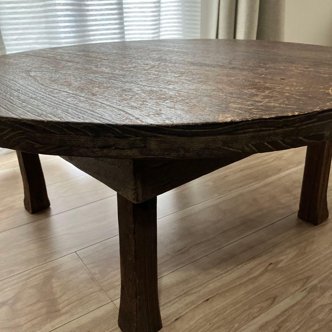 【レトロ】木製ちゃぶ台　約75cm