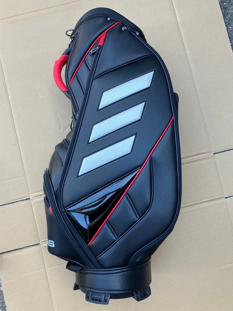 アディダス adidas スリーバー ゴルフバッグ ブラック/レッド/ホワイト