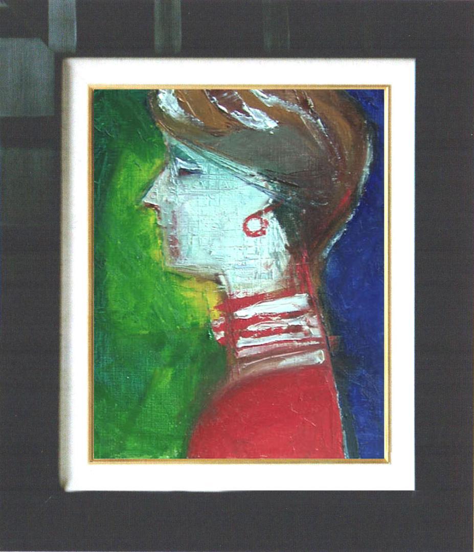 油絵 菅家令子 絵 絵画 インテリア 額付(黒) F4-070502 人物 女性