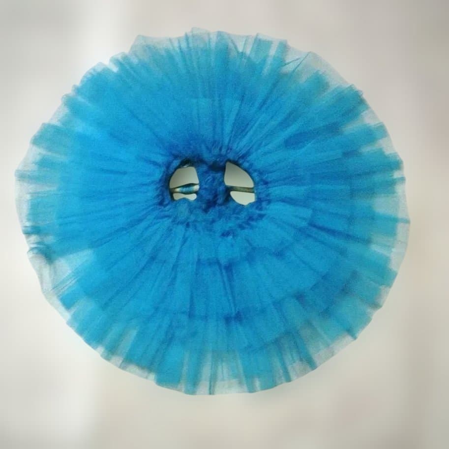 バレエ　水色 クラシックチュチュ シルビア製　小学中学年　2着　髪飾り、袖付