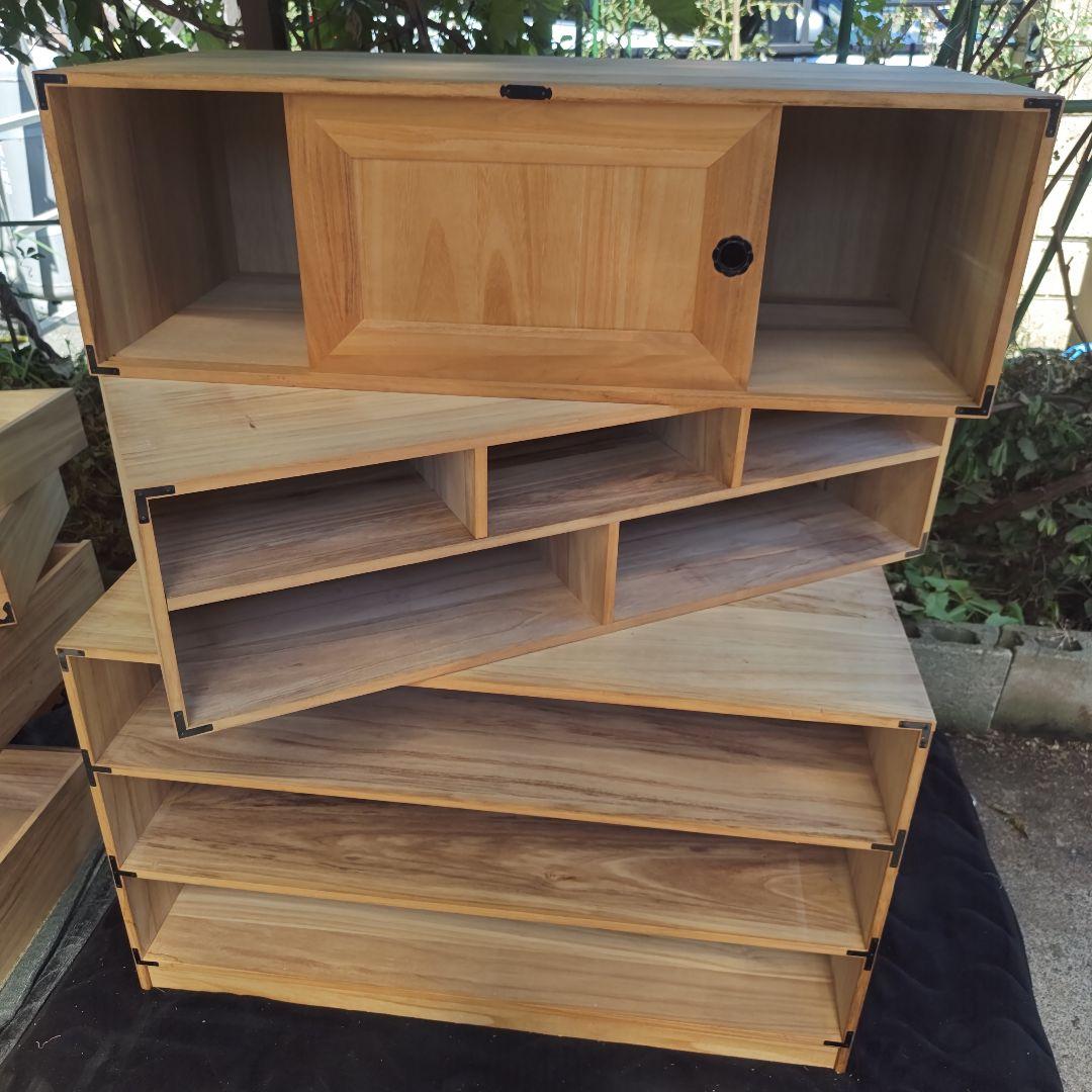 昭和レトロ 高級三段総桐タンス 古民家 当時物