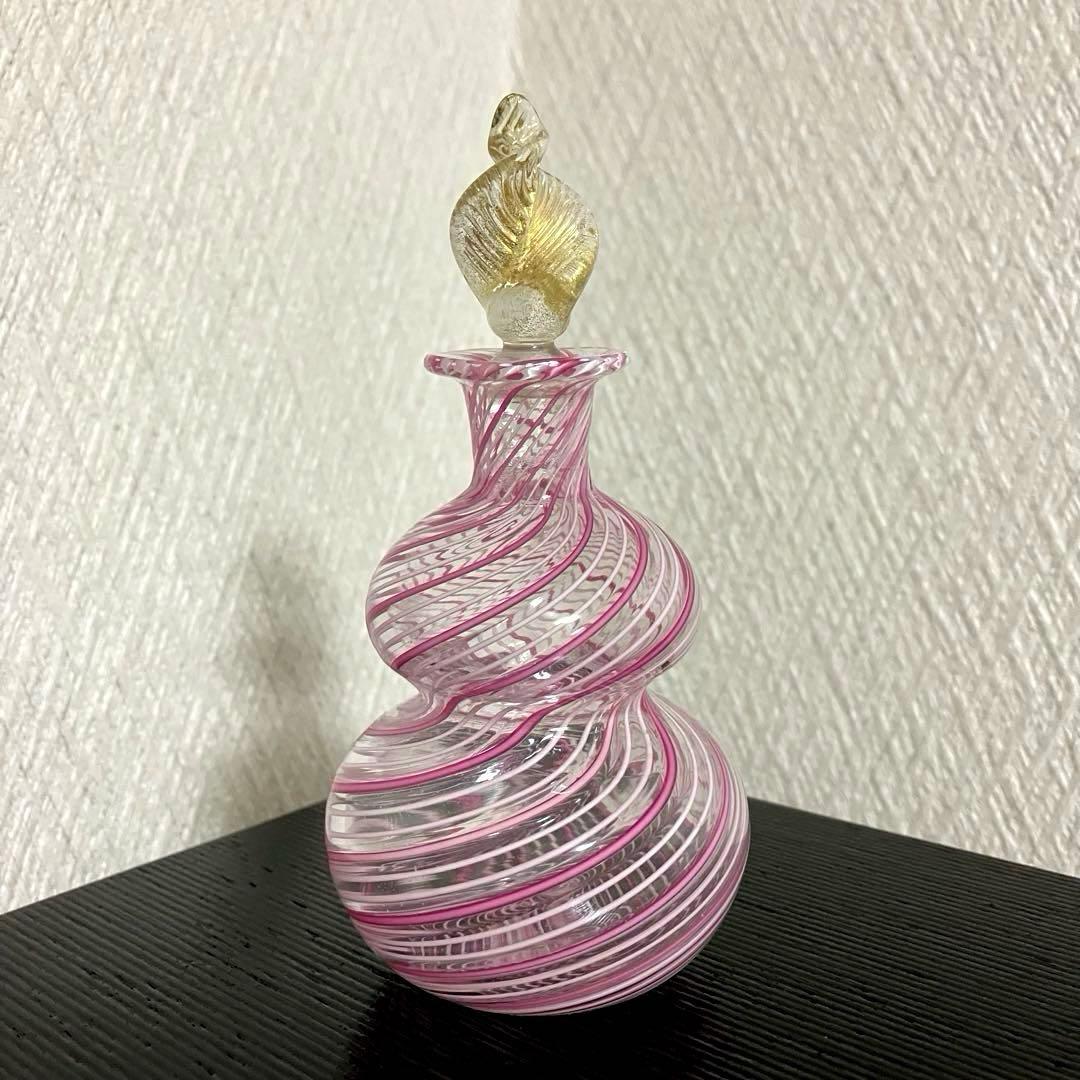 ベネチアンガラス　香水瓶　アンティーク　置物　イタリア製　手作り　ガラス細工