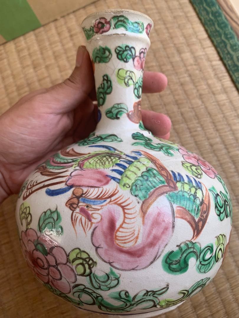 中国清時代五彩花瓶