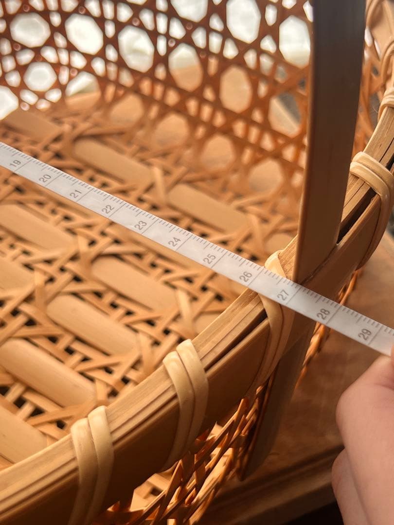 【宮城 山元町職人作】竹編みかご 一点物 未使用新品 手提げ籠 伝統工芸