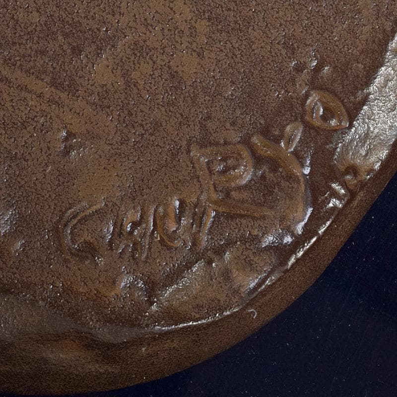 彫刻家　佐藤忠良作　銅板レリーフ　「実り」　額装　M　R8631B