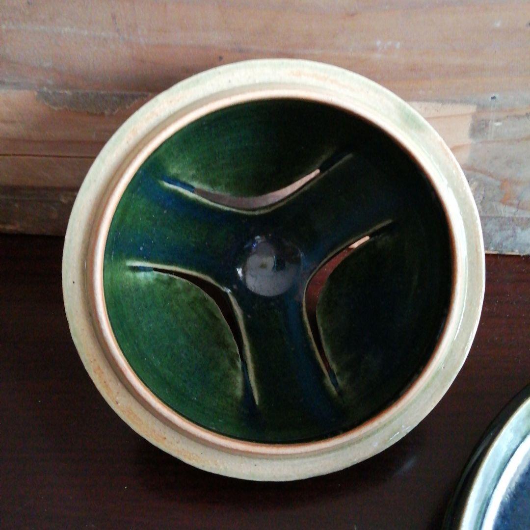 瀬戸焼　亀井清市　青織部香炉　19cm