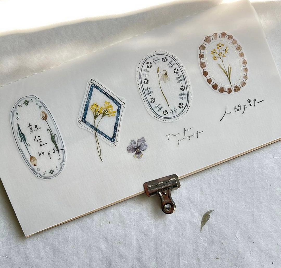 ⑤☆海外マステ☆ Pion さん 箔押し 紙上製器所 フラワートレイ