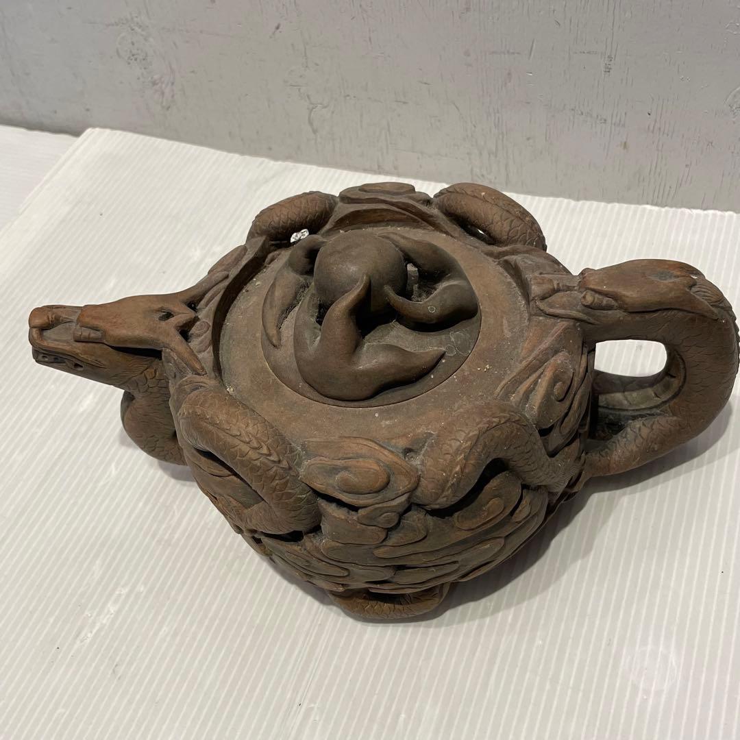 中国土産　急須　中国宜興 魚化龍　中国茶器　年代物　一点もの　アンティーク