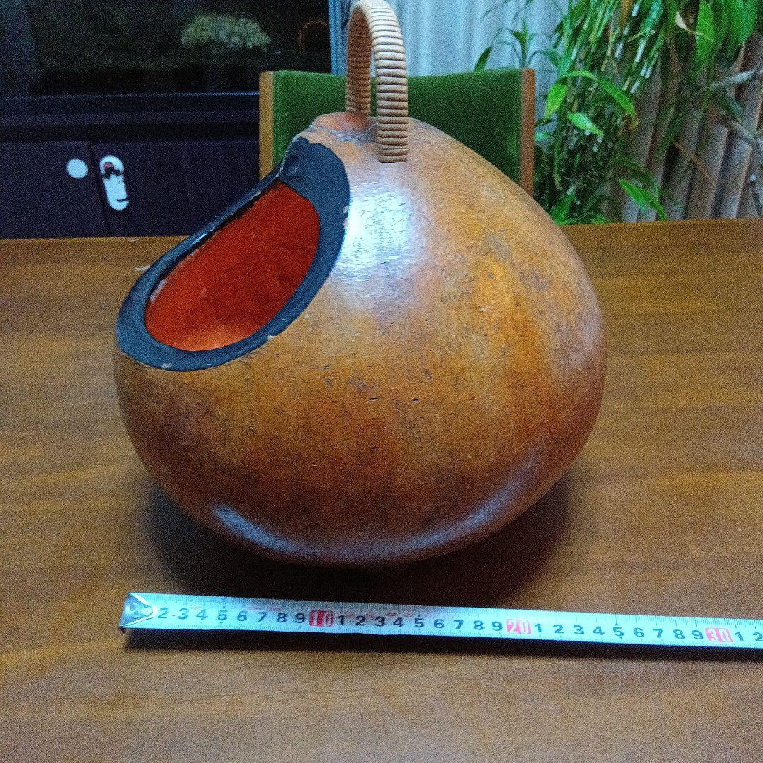 骨董 瓢炭斗 ふくべ細工 炭入れ 炭斗