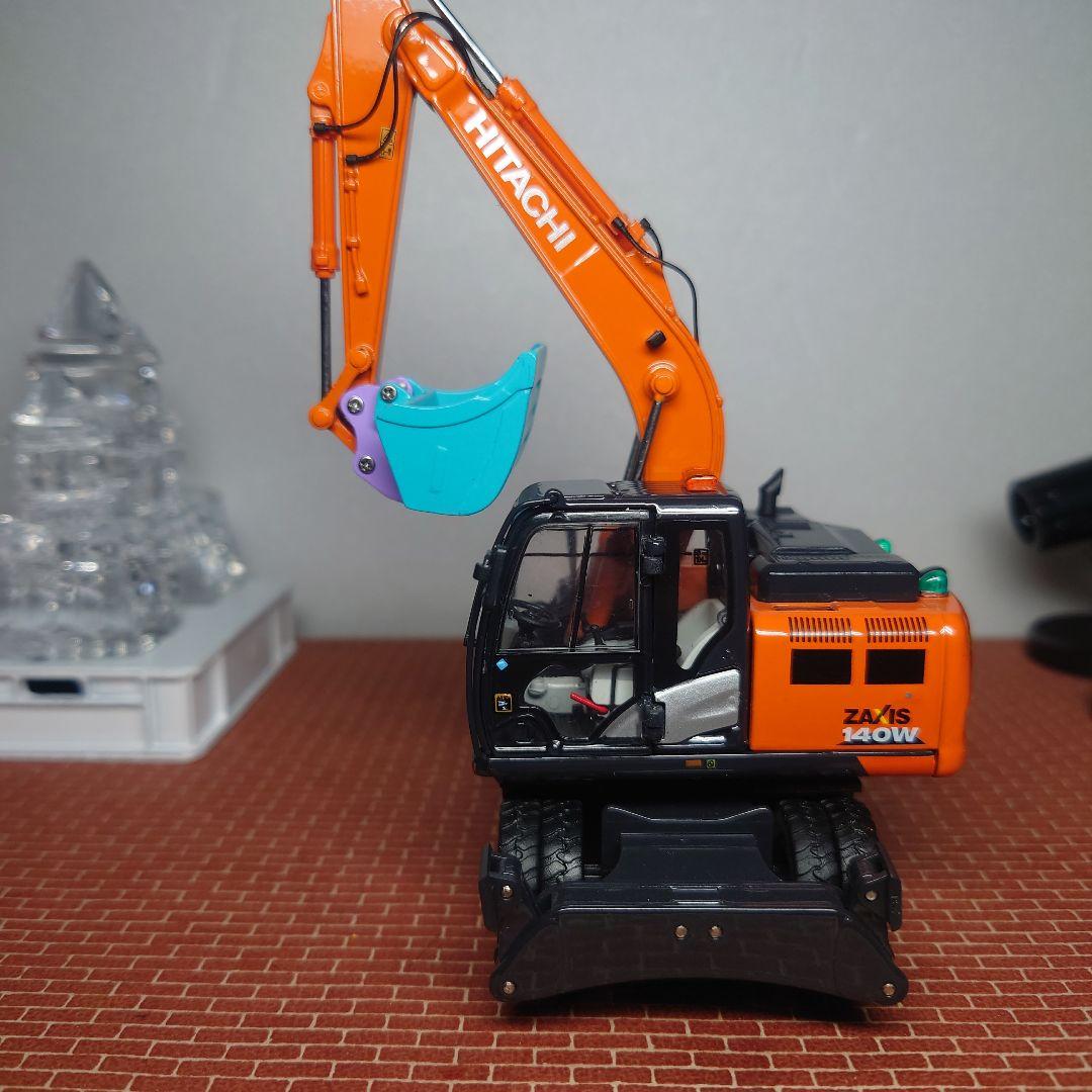 HITACHI ZX140W モノブーム&平バケット 雪像 解体仕様(1/50)
