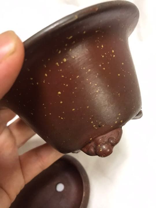 盆栽鉢　時代古鉢希少常滑水庄園ミニ盆栽鉢梨皮お揃い2個山野草小品盆栽鉢植木鉢