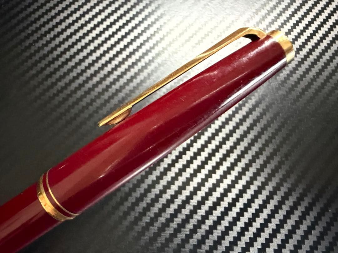 美品 モンブラン No.221 EF 極細字 ボルドー 両用式 万年筆