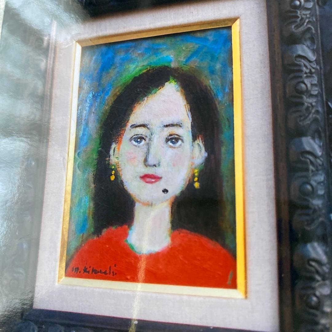 絵画　油絵　油彩画　菊地正則　SM「少女」美品　額付き　パリ　原画　サイン入り