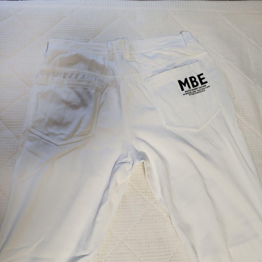 マスターバニー裏地は起毛　MBEロゴ付きホワイト暖パン