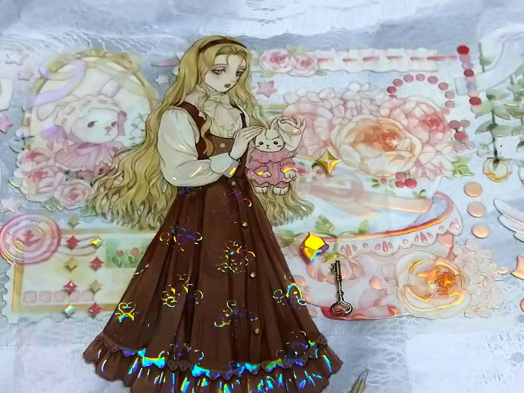 S33＃少女的野餐(虹光)茶犁工作室切り売り海外装飾マステ