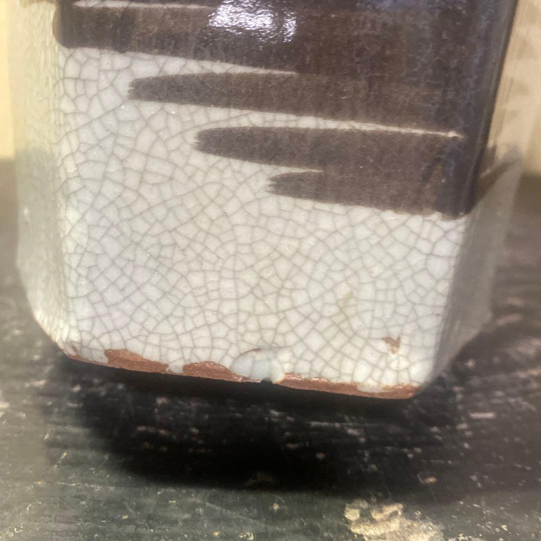 中国古玩　面取山水図花瓶【大】37cm13cm