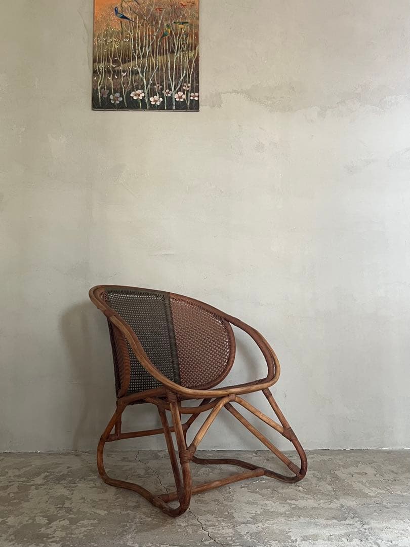 ヴィンテージ ラタン 曲木 ソファー ／ ガーデンチェアー 建築 インテリア