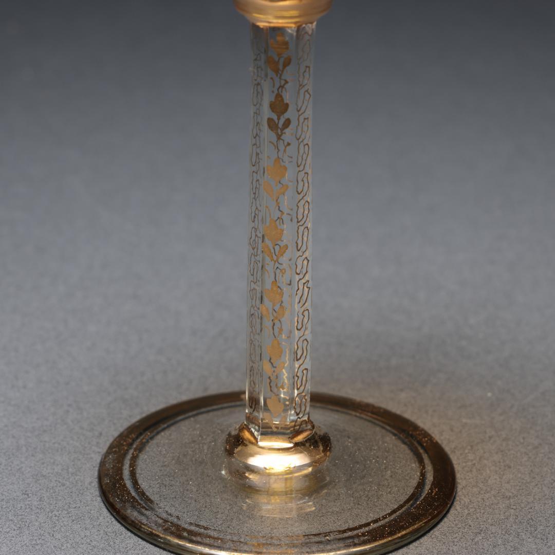 アンティークグラス　ボヘミア　金彩　琥珀色　R1289ダI